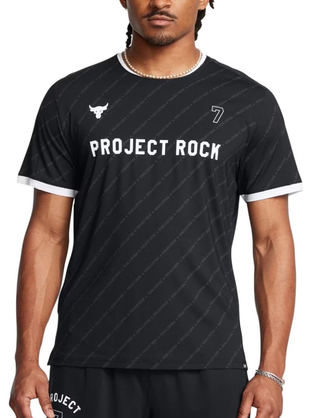 Under Armour Project Rock Men’s Rugby Short Sleeve Shirt Black, Size XL (New)